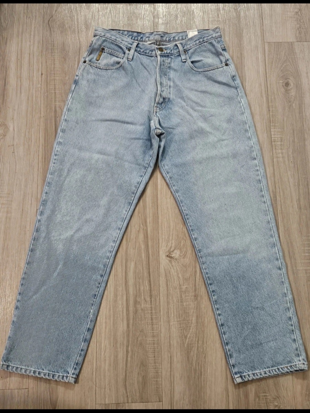 Armani Jeans Mens Blue Jeans Sz 34x32 Denim 90s Light Wash Straight Leg VTG USA - Picture 2 of 15